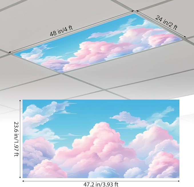 Outus 6 Pcs Fluorescent Light Cover Classroom Lighting Cover - Image 2