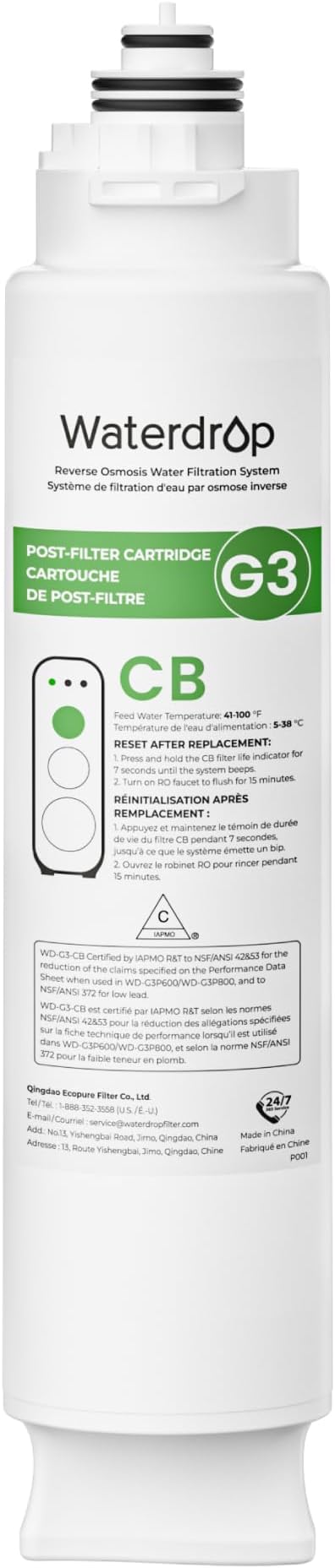 Waterdrop G3-N3CB Filter, Replacement by Waterdrop