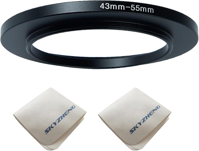 43mm Lens to 55mm Camera Lens Adapter 43mm to 55mm Step Up Ring Adapter Ring by SKYZHENG