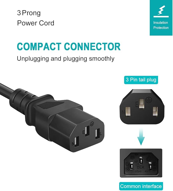 AC Powre Cord for Enerzen Ttdmk Basvacsh Onamor Home Ozone Generator Air - Image 2