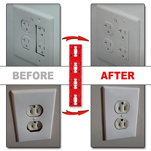 Outlet Spacers for Electrical Box, RonJea 96 PCS Switch and Receptacle Spacers for Loose Outlet Plug Fix, Electrical Extender Outlet Shims Light Switch Spacer