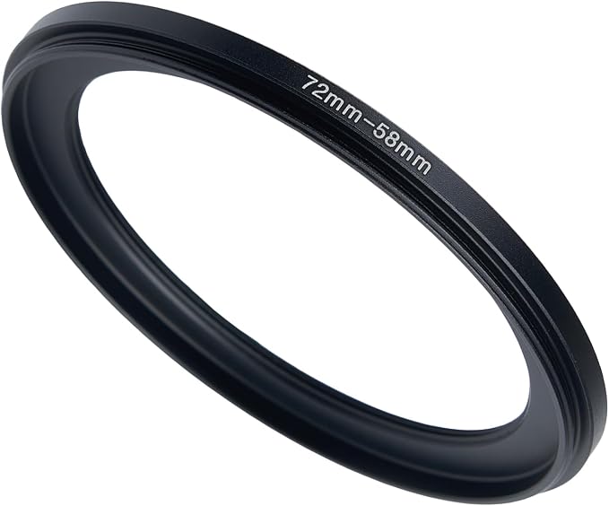 72mm to 58mm Step-up Adapter Rings Filter Adapter Black Metal Step Down Filter by Unknown