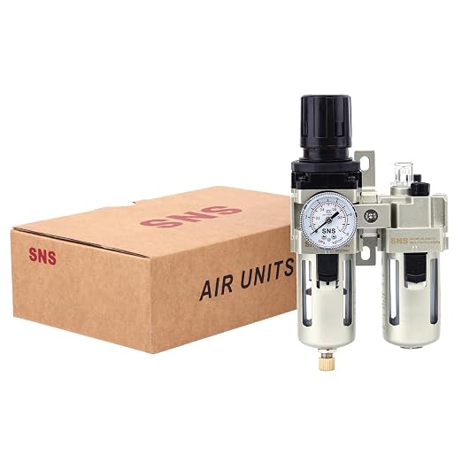 SNS 3/8" NPT Compressed Air Filter Regulator Lubricator Two Units Combo FRL - Image 5