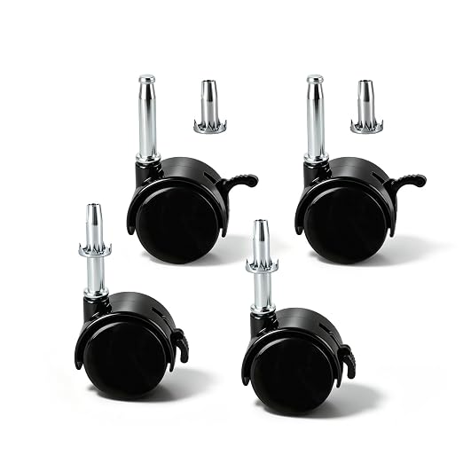 4pcs M8 Grip Neck Stem Caster Wheels 1.5 Inch Swivel Casters by letrushare