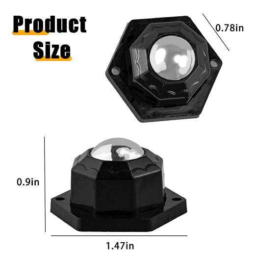 4 Ball Bearing Rollers, 360º Swivel Universal Ball Casters, 200 - Image 2