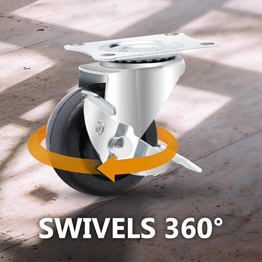 POWERTEC 2 Inch Swivel Caster Wheels Set of 4 - Image 4