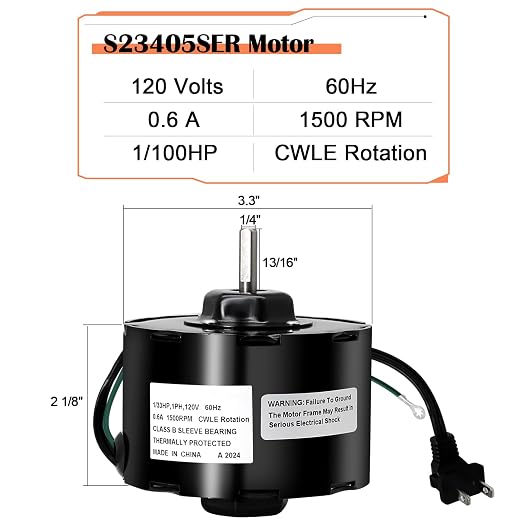 Hiorucet JA2C028G Bathroom Exhaust Fan Motor Replacement - Image 3