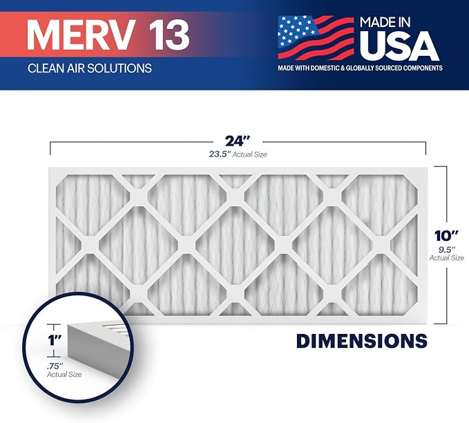 BNX TruFilter 10x24x1 Air Filter MERV 13 - Image 2