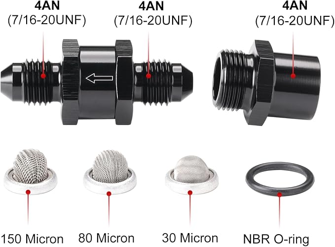 4AN Inline Fuel & Oil Feed Filter Set - Image 2