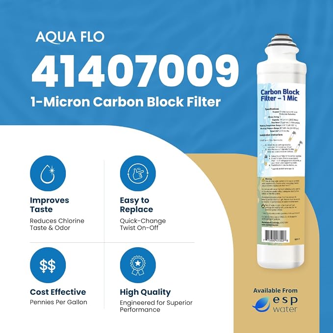 Aqua Flo Carbon Block Filter 1 Micron 41407009 – Quick-Change Replacement - Image 2