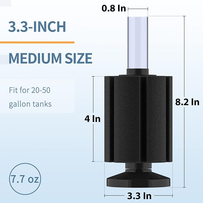 Pawfly Large Aquarium Bio Sponge Filter Quiet Betta Fry Shrimp and Small Fish - Image 3