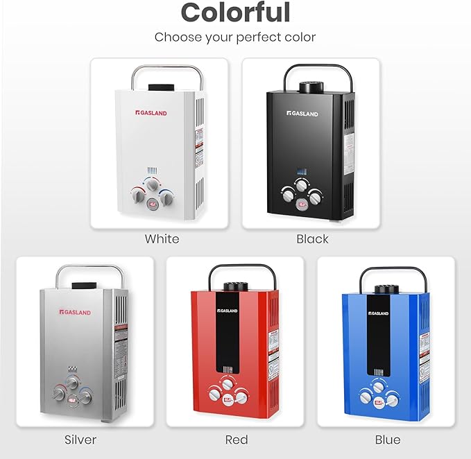 GASLAND BE158 Propane Portable Hot Water Heater | 1.58 GPM, 41,000 BTU | Outdoor Tankless Water Heater For Camping, Off-Grid Living