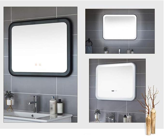 Bathroom Mirror with LED Light and Demister Pad Wall Mounted Mirror Makeup - Image 3