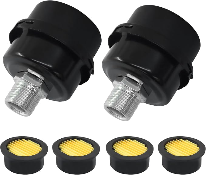 2 Pcs Air Compressor Silencer, 1/2 Inch Thread Intake Filter Muffler, 20 mm Air by Kemcatui