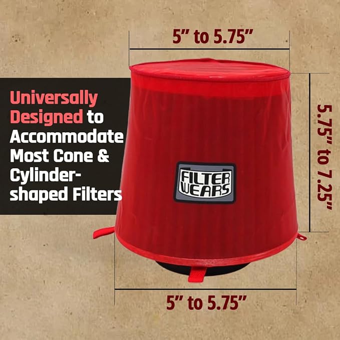 FILTERWEARS F154R Universal Water Repellent Cold Air Intake Pre-Filter - Image 5
