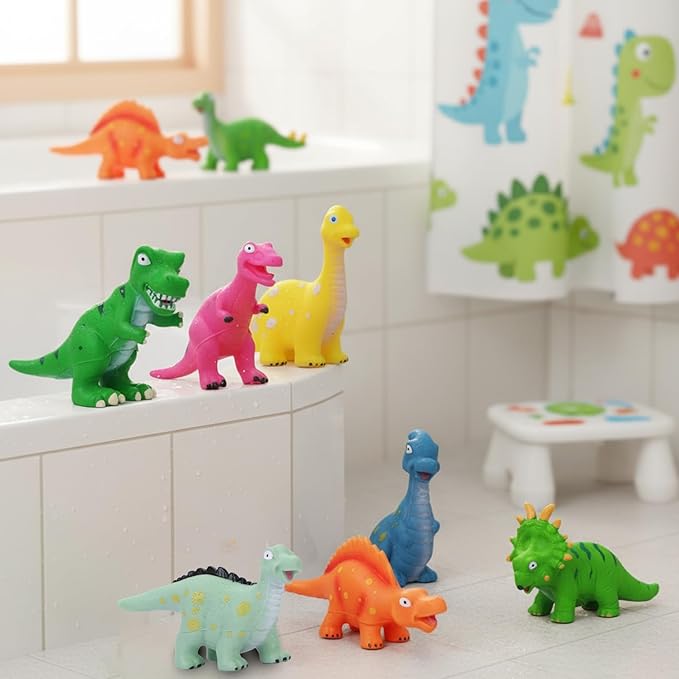 Dinosaur Bath Toys for Toddler Kids: No Hole Mold Free Bathtub Toys