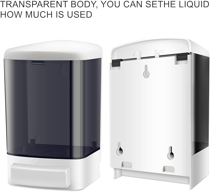 Soap Dispenser Wall Mount 1000ml (33.8oz)–Commercial Heavy-Duty Plastic Liquid Dispenser for Soap,Shampoo,Hand Sanitizer–Manual Pump for Bathroom, Kitchen,Restaurant,Hotel (4 pack-1000ml)