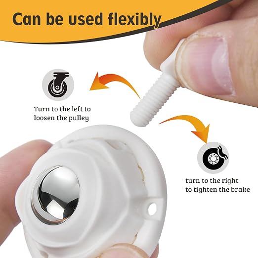Self Adhesive Caster Wheels Low Profile Swivel Universal Steel Ball Rollers | - Image 4