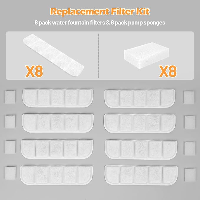 SIBAYS 8 Pack Dog Water Fountain Filters Replacement - Image 7