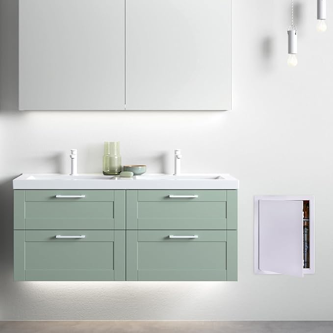 Plumbing Access Panel - 12 x 16 Inch Plastic Access Door, Removable Wall & Ceiling Reinforced, Durable White