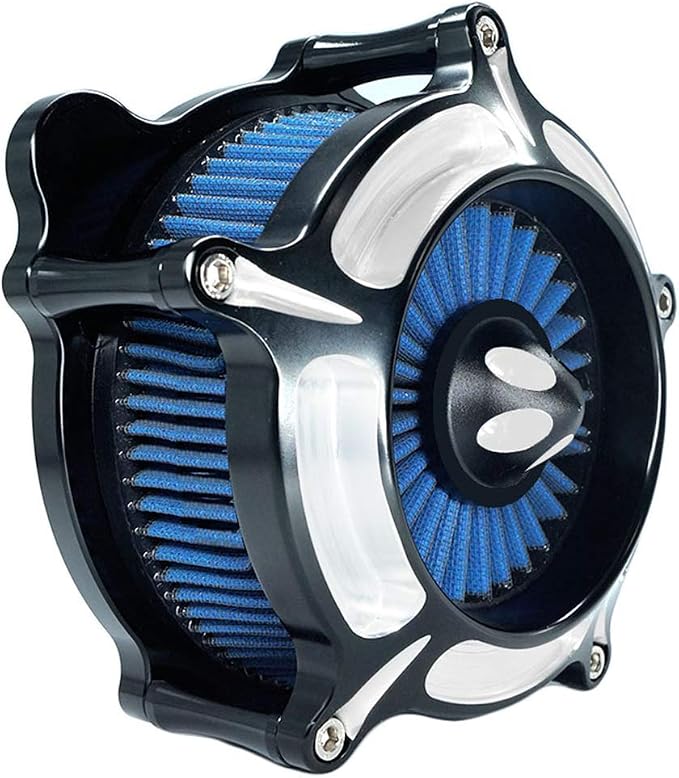 Air Filter Intake Motorcycle Turbine Cleaner Kit Cnc Cut Chrome - Image 4