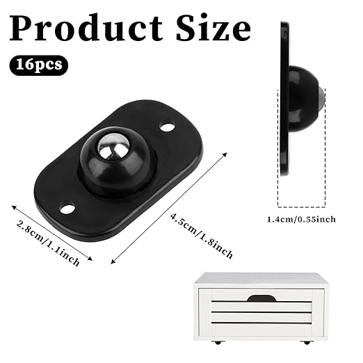 16 Pcs Self Adhesive Mini Caster Wheels 360° Swivel Mini Appliance Rollers - Image 2