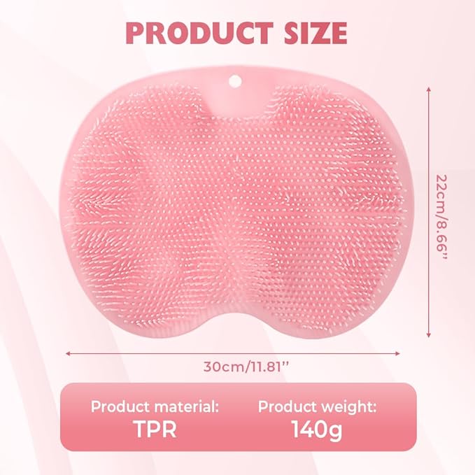 Silicone Shower Foot Scrubber Mat, 2025 Upgraded Exfoliating Bath Pad with Non-Slip Suction Cups Wall Mounted Foot Cleaning Mat (Blue)
