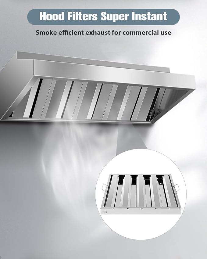 Hood Filters 430 Stainless Steel 19.5W x 19.5H Inch, 4 Grooves Commercial Hood - Image 2