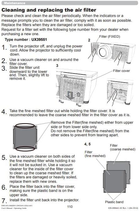 AWO UX39551 Replacement Air Dust Filter - Image 3
