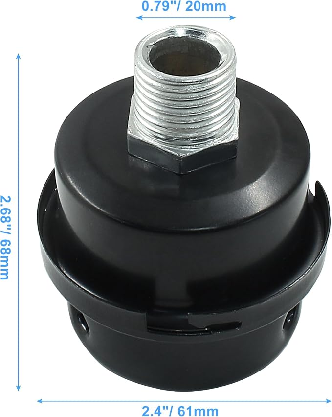 Hordion 2 Pack Air Compressor Silencer, 1/2" Thread Air Compressor Intake - Image 2