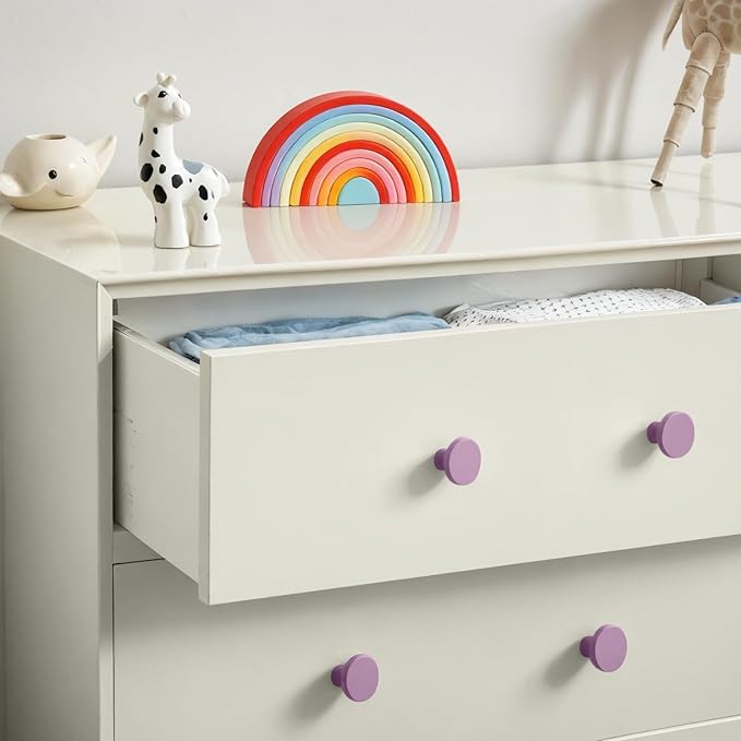Ravinte 25 Pack Cabinet Knobs Purple Kitchen Cabinet Knobs Round Dresser Drawer Pulls Closet Door Pulls 1-1/5 Inch