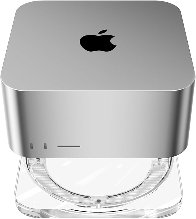 Transparent Acrylic mac Studio Stand, Built in Detachable air Filter Suitable by HEWYIOS