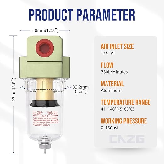 NPT 1/4 Air Pump Filter Pneumatic Water Trap - Image 2