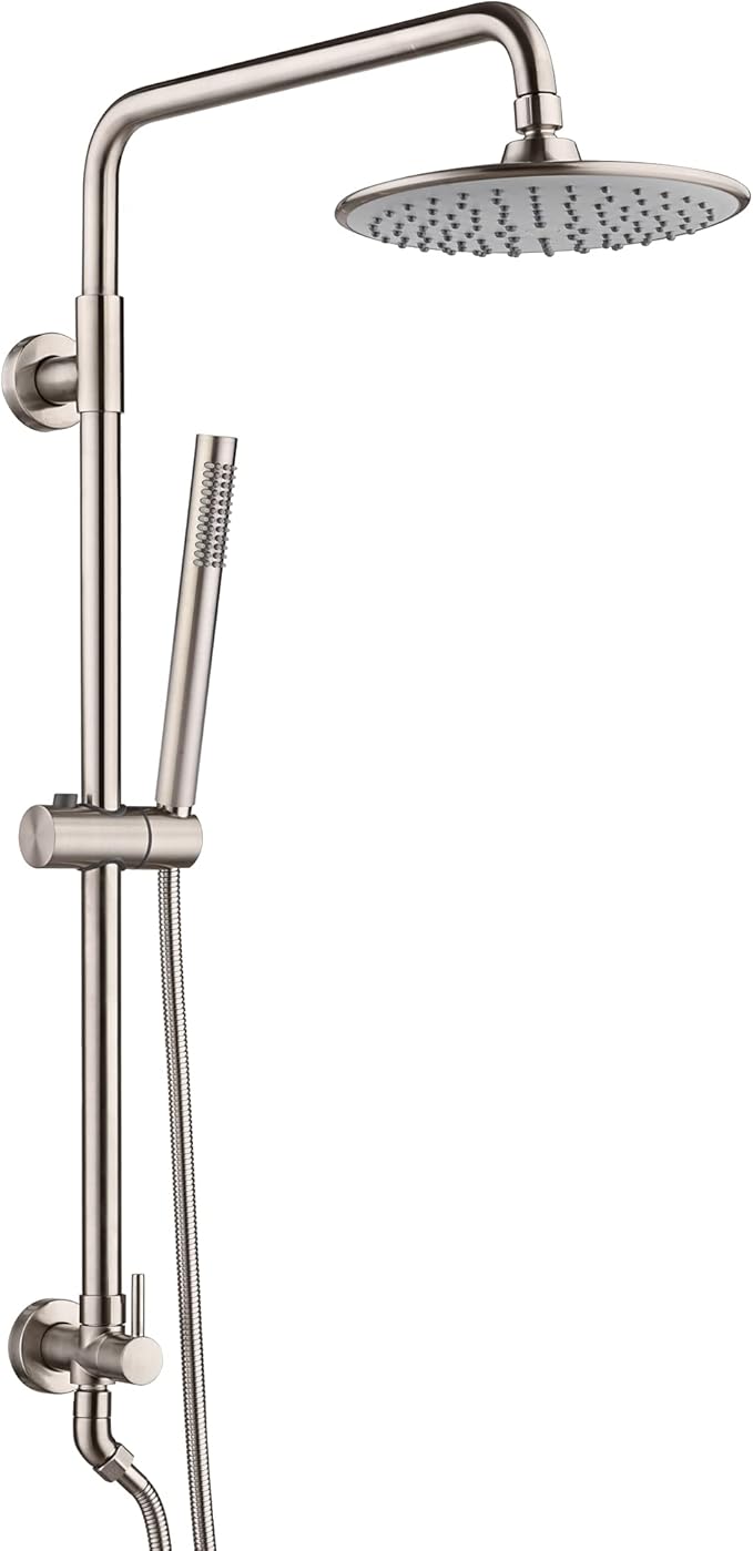 sumerain Brushed Nickel Retrofit Shower Systems with 9 Inch Rain Shower Head