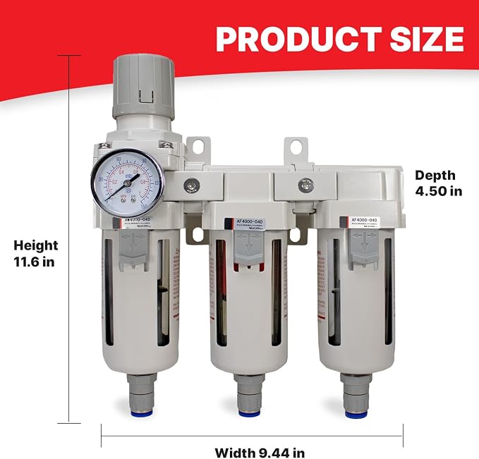 Heavy Duty 1/2" NPT 3 Stage Air Drying System – Industrial Coalescing Filter - Image 5