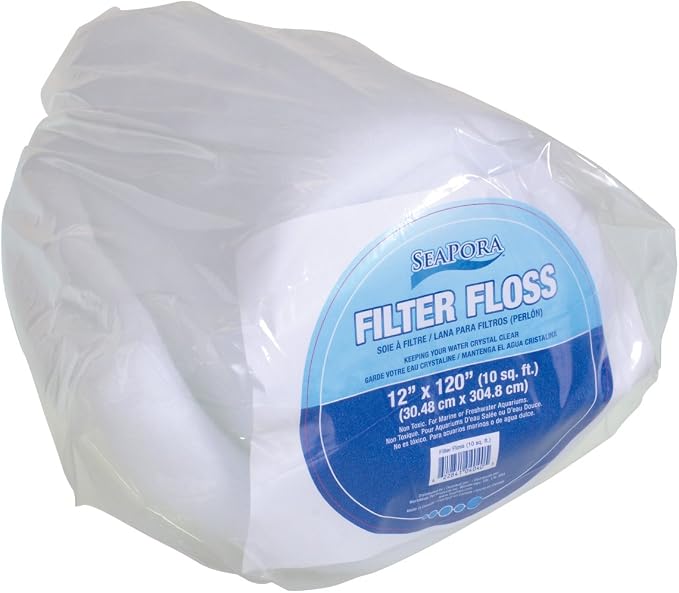 Seapora 4040 Filter Floss Aquarium Filter Pad, 10 sq. ft./12" x 120" by Seapora