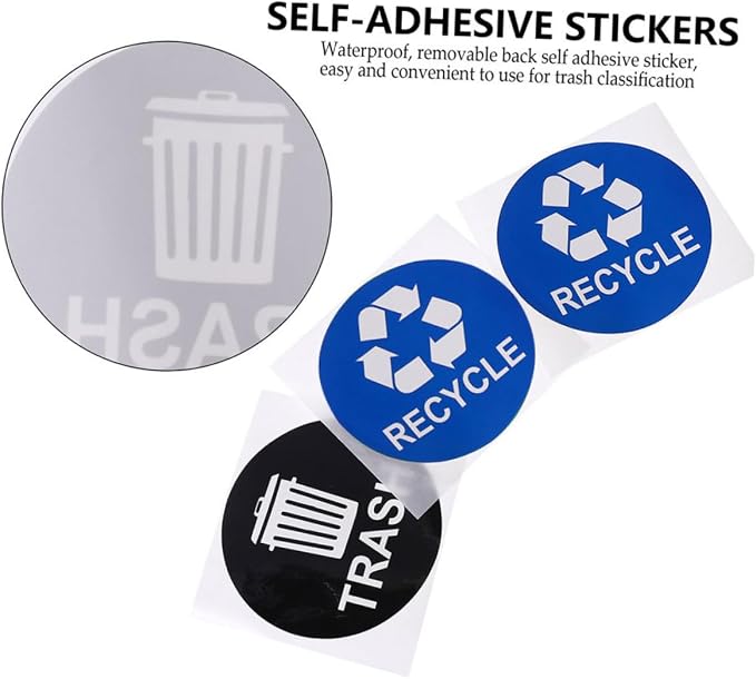 8pcs Trash Can Stickers for Easy Waste Sorting Self-Adhesive Rubbish Bin Labels - Image 7