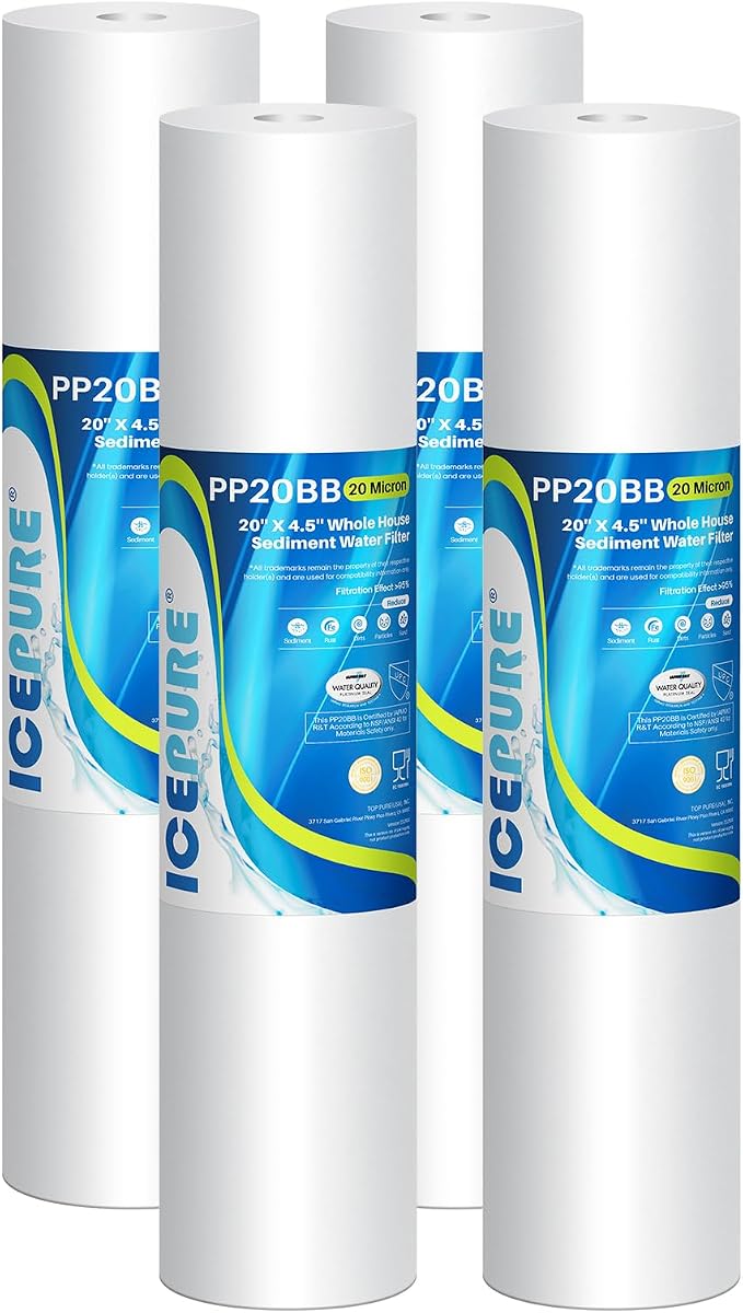 ICEPURE 20 Micron 20" x 4.5" Whole House Sediment Home Water Filter Replacement by ICEPURE