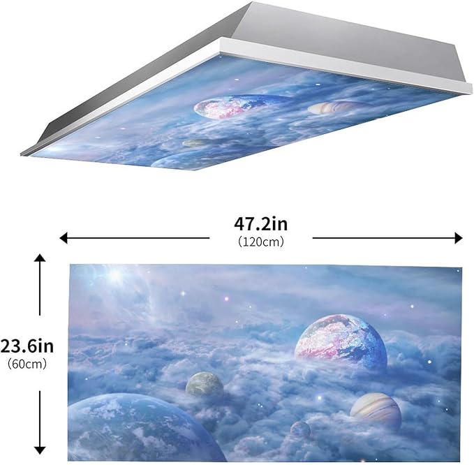 2PCS Fluorescent Light Covers for Classroom Ceiling Lights Magnetic Light Covers - Image 3