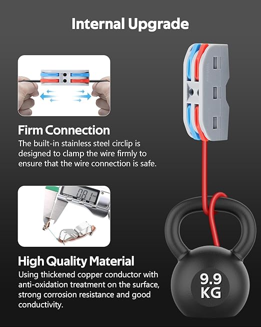 ALITOVE 2 Wire Connectors Push-in 25pcs Lever Nuts Quick Connect Wire Splice - Image 2