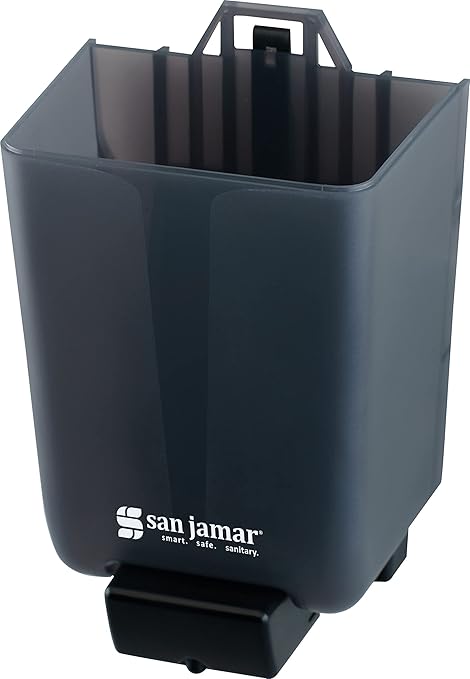 San Jamar Classic Soap Dispenser for Public Restrooms, Manual, Wall Mounted, Refillable, Plastic, 46 Ounce Capacity, Black Pearl (Pack of 6)