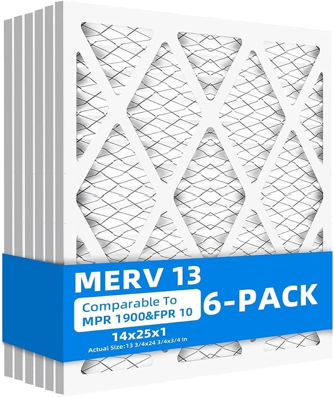 14x25x1 Air Filters, MPR 1900 & FPR 10, MERV 13 Pleated Air Filter by Chenzhit