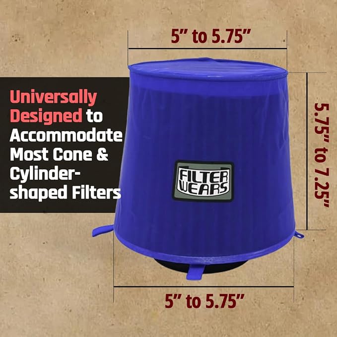 FILTERWEARS F154L Universal Water Repellent Cold Air Intake Pre-Filter - Image 5