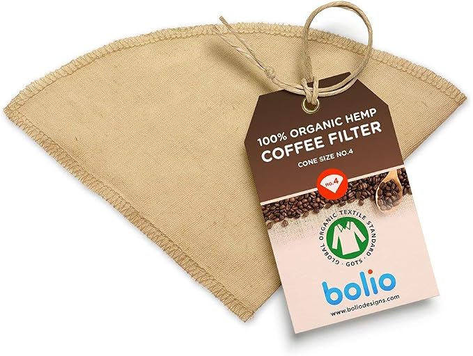 Organic Hemp Reusable Coffee Filter by Bolio