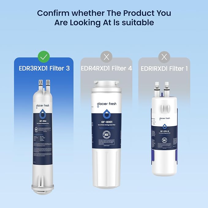 GLACIER FRESH EDR3RXD1 Refrigerator Water Filter, Compatible - Image 2