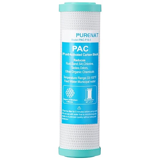 10"x2.5" Polypropylene and Carbon Block Compound Filter, 5 Micron Water Filter by PURENATTUBINGANDFITTINGS