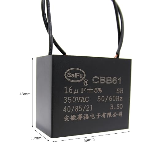 CBB61 Capacitor 16uf 350V AC Ceiling Fan 2 Wire 50/60Hz - Image 2