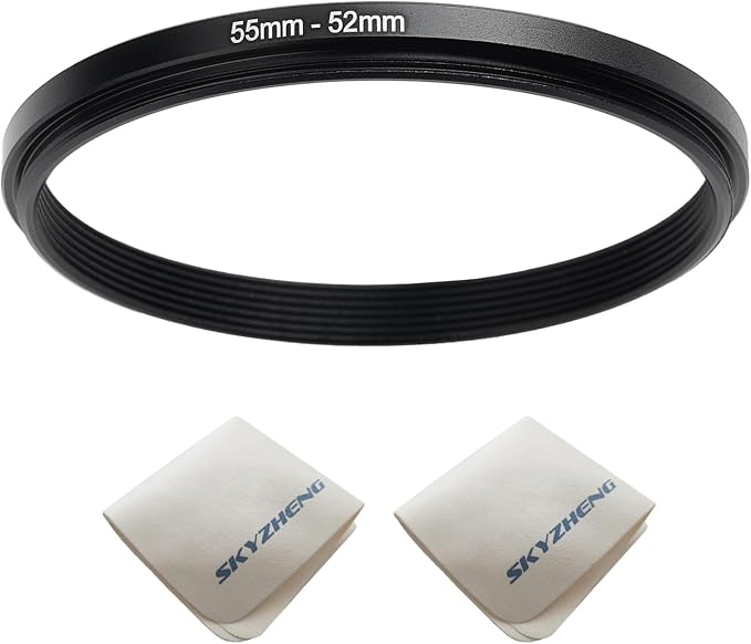 55mm Lens to 52mm Camera Lens Adapter 55mm to 52mm Step Down Ring Adapter Ring by SKYZHENG