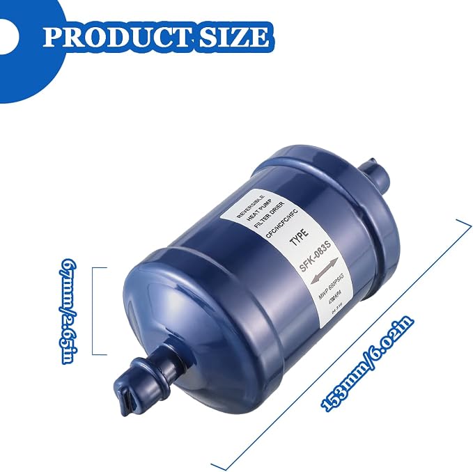 BOJACK Refrigerant Filter Drier Bi-Flow Liquid Line SFK-083S 3/8" Sweat Filter - Image 2