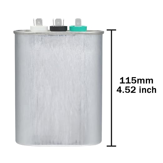 VEXUNGA 60/5 uF 60+5 MFD 370V 440V 450V Oval Dual Run Start AC Capacitor 60 5 - Image 2